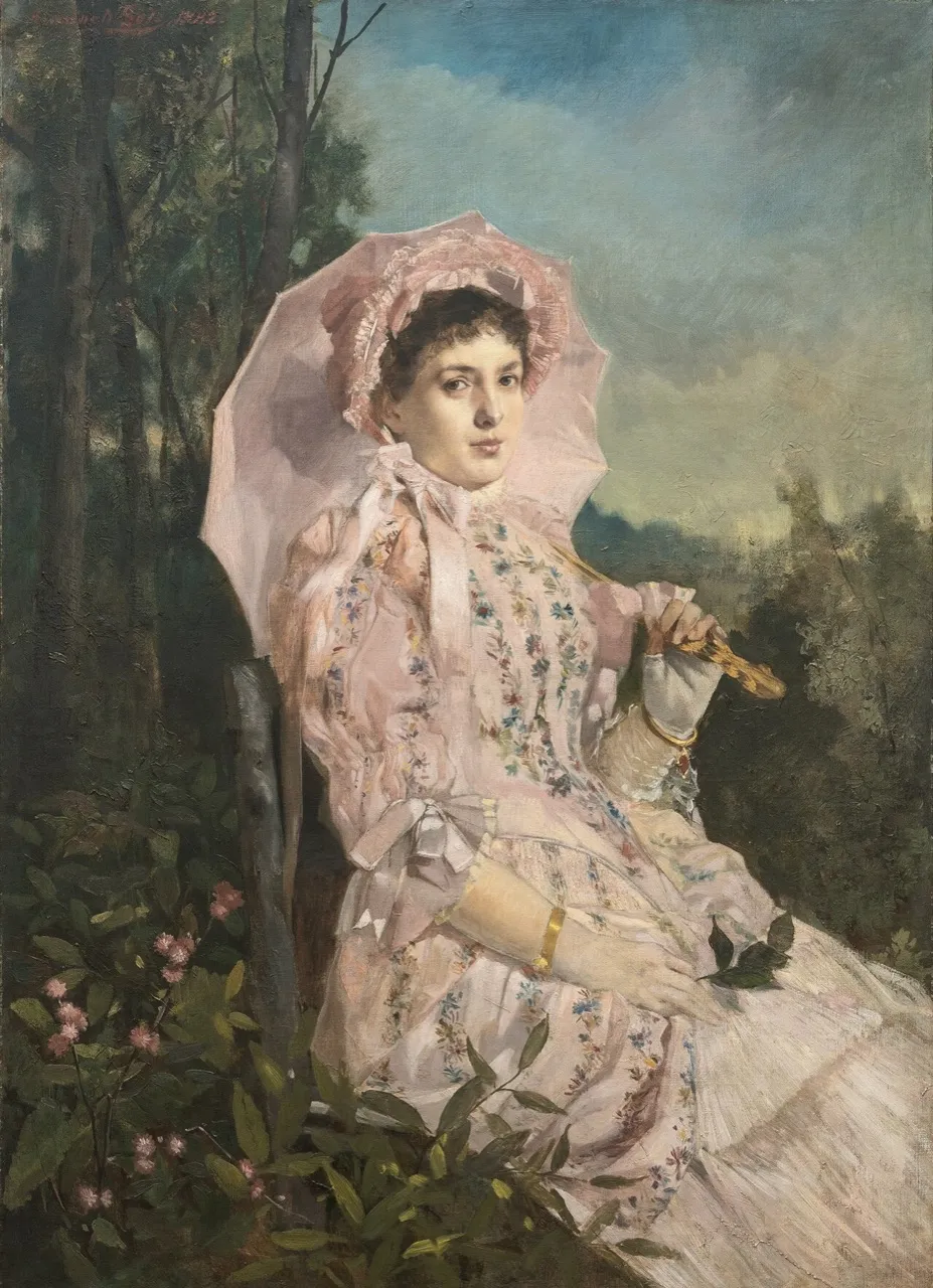 (1) A nineteenth-century lace parasol