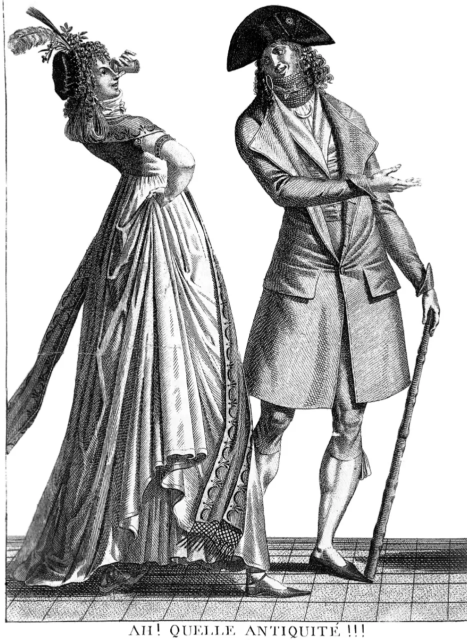 (2) A fashion plate of the 1790s